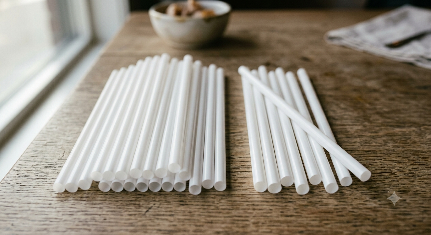Extruded-PP products such as drinking straws